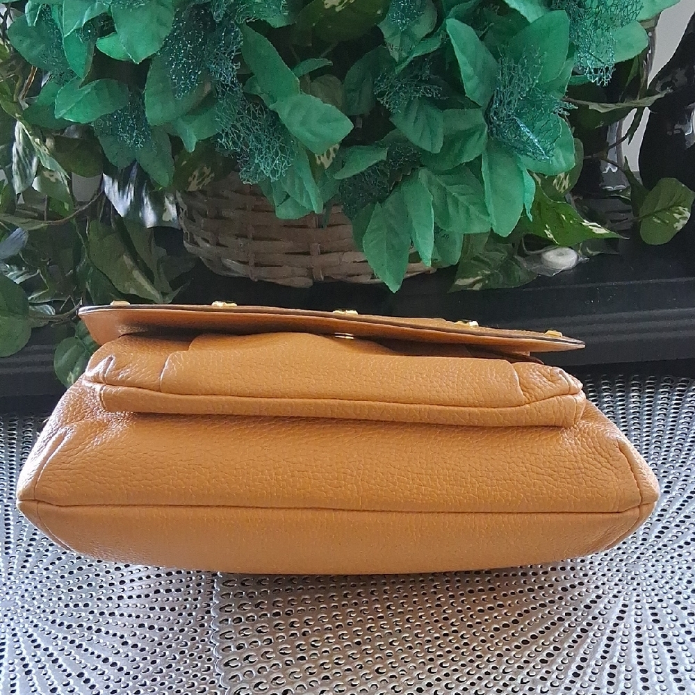 MCM Brown Leather Shoulder Bag with Gold Accents - Picture 6 of 6